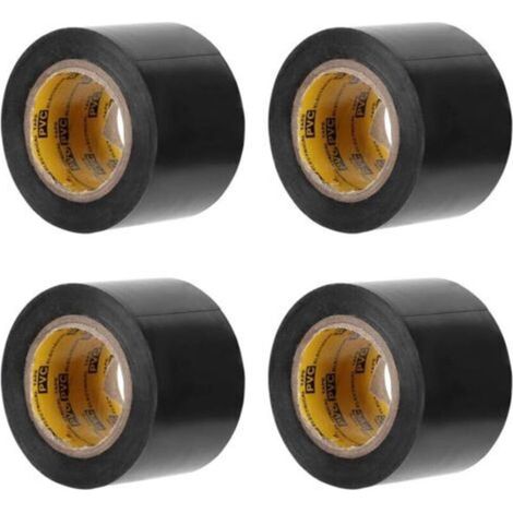 4 Pcs Ruban Électrique Électricien PVC Film Étanche Électrique Isolé Ruban D'étanchéité Réparation Outils,Taille:4,4 cm de large, 11 m de long(Noir)