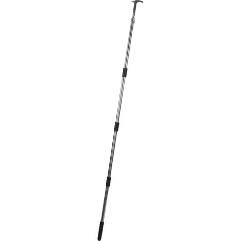 Désherbeur manuel 2 en 1 en acier inoxydable avec crochet, brosse en laiton et manche long 1,6 m en 5 sections pour joints, allées, pavés, terrasses et fissures (1/5)