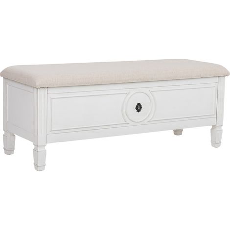 Banco de madera blanco 120x43x48h cm