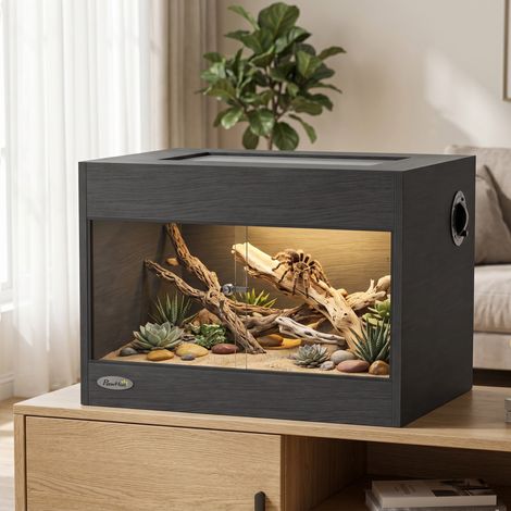 Terrarium en Bois OSB Porte en Verre Trempé Vivarium 60 x 45 x 45 cm, haute qualité et durable (1/5)