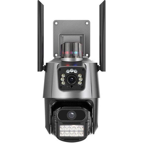 Caméra de surveillance extérieure WiFi sans fil 4K 8MP vision nocturne étanchéité IP66 zoom×10 détection humaine audio bidirectionnel suivi des mouvements carte SD (1/4)