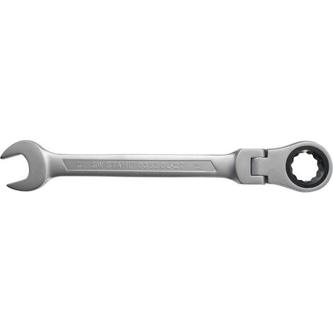 SW-Stahl 03530L-27 Clé mixte à cliquet 27 mm I clé polygonale avec articulation I 72 dents I clé à fourche avec cliquet annulaire I clé à fourche à cliquet annulaire SW 27 (1/2)