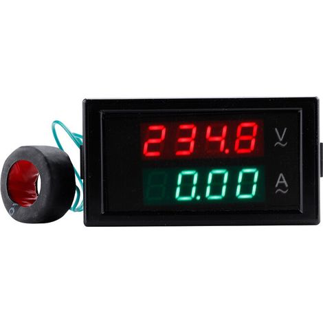 Voltmètre Ampèremètre Numérique AC 80-300V 0-100A - Afficheur Volt Ampérage Multimètre 2 en 1 (1/5)