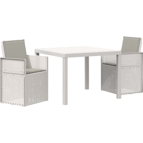 Maison Exclusive - Set da Pranzo per Giardino 3 pz Bianco e Grigio Chiaro PP (1/5)