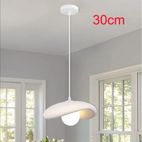 Moderne Suspension Luminaire LED,30cm Lustre Vintage Abat-jour en Ciment Blanc Lampe de Plafond avec G9 Ampoule,Lumière (1/5)