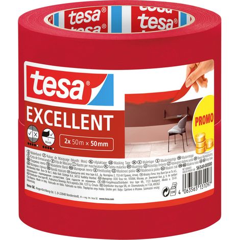 tesa EXCELLENT 56549-00000-00 Kreppband Rot (L x B) 50 m x 50 mm 2 St. (1/5)