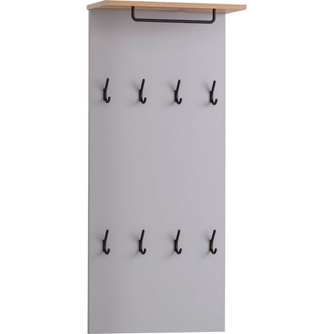 Garderobenpaneel im Landhaus-Stil, grau mit Eiche Nb. JAUSA-80, B/H/T ca. 50/110,6/19,9 cm (1/4)
