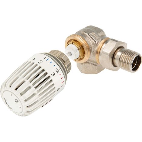 tecuro Kombi-Set Thermostatkopf K und Ventilunterteil V-exact II, DN 15 - Winkeleck links (1/5)