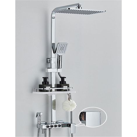 Ensemble de douche mitigeur thermostatique intelli Système de douche de salle de bain à affichage numérique, ensemble noir de robinet de douche thermostatique, robinet de douche à effet pluie moderne (1/5)