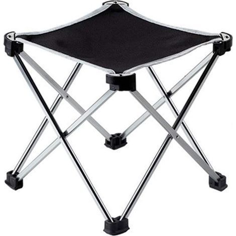 TAISHENGDA-Tabouret pliant portable Chaise de pêche en alliage d'aluminium Siège de camping en plein air,Chaise de pêche portable,Tabouret pliant Argent (1/5)