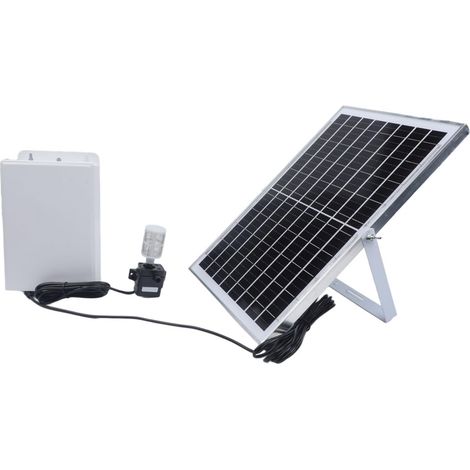 Pompe à 5 vitesses avec ventilateur, fontaine pour bassin de jardin et rocaille, et alimentation solaire continue de 9 V, 6 W ou 10 W pour des conditions d'éclairage variables ( (1/5)