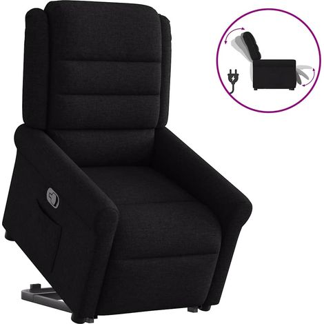 Sillón reclinable elevable tela negro