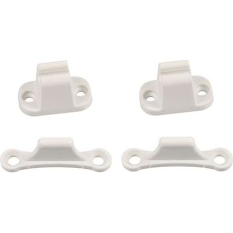 Lot de 2 Paires Loquets de Porte pour Caravane - Plastique Blanc - Kit de Retenue de Porte Camping Car (1/4)