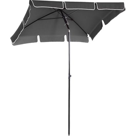 Ombrellone da giardino inclinabile grigio 198 x 130 x 245 cm in alluminio e acciaio HOMVRA (1/5)