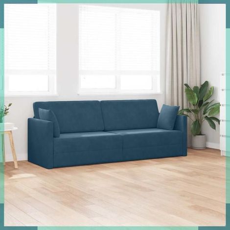 Canapé-lit - 4106725 - Velours bleu - 3 places - Couchage 70x200 cm (1/5)