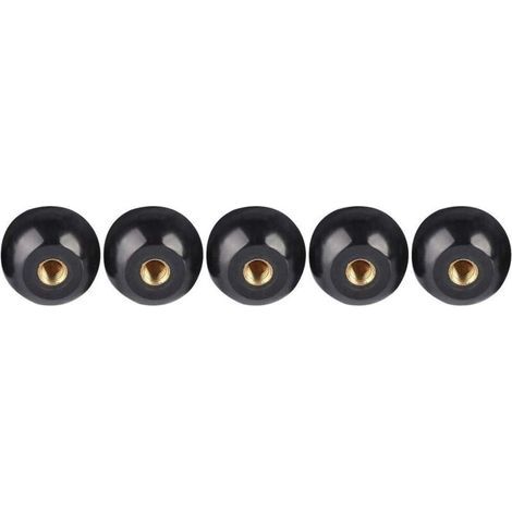 Lntyq 5 Pcs Boule Levier Bouton 40mm Diamètre M12 Filetage Femelle Noir Bakélite Boule Levier Bouton Cuivre Insérer Machine Outil De Remplacement (1/5)