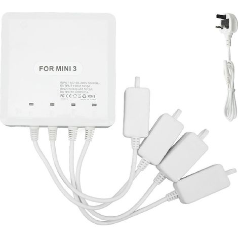 Chargeur Batterie Drone 4 en 1 Station Charge UAV Hub Accessoire Port USB pour DJI Mini 3 Pro Fiche UK 100-240V (1/5)