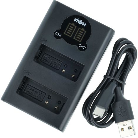 vhbw Dual USB-C Ladegerät kompatibel mit Panasonic Lumix DMC-LX100S, DMC-LX100K, DMC-LX100, DMC-TX1 Kamera - Ladeschale + USB-C Kabel Ladeanzeige (1/5)
