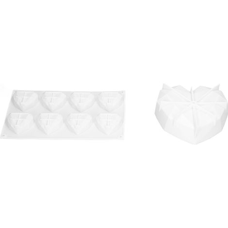 2-teiliges Herzform-Set aus lebensmittelechtem Silikon für DIY-Backprojekte, ideal zum Backen von Schokolade, Fondant und Hochzeiten. (1/5)