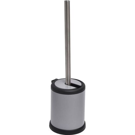 Toilettenbürste aus metall mit aufklappbarem deckel - mattgrau - Tendance