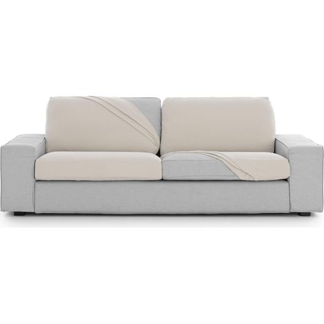 Housse de siège pour canapé bi-élastique, Taille XL, Couleur écru, réglable, Facile à Mettre et à enlever avec élastiques de Fixation, Ecru (1/5)