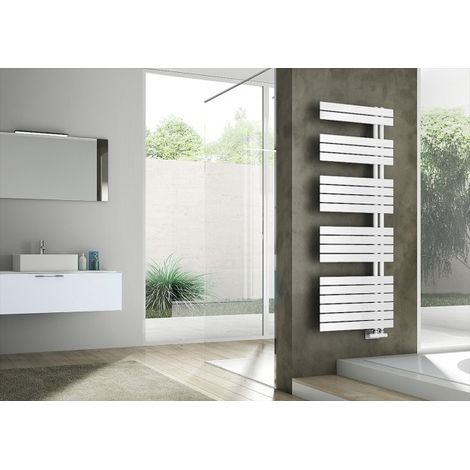 Sèche-serviettes à eau chaude 760W, H:174,4 x l:55 cm, blanc - Soul, Irsap