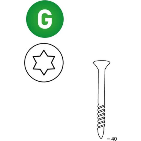 2 000 Vis Galvanisées Torx 16° (Tx) (Scrail) - 25/28x40 mm - D-Work