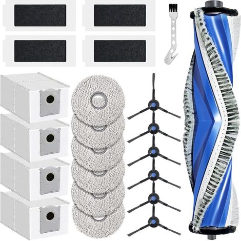 22 Pièces Accessoires pour ECOVACS DEEBOT T30C Pro Omni aspirateur rechange,1 brosse principale,6 serpillières,4 sacs à poussière,4 filtres,6 brosses latérales (1/5)