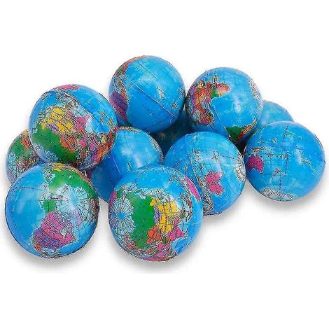 12er-Packung Quetschbare Weltkugel-Stressbälle für Kinder, Mini-Weltkugel-Erdball – Druckentlastende Gesundheitsbälle, Kugelmusterbälle für Kinder, Schule (1/3)