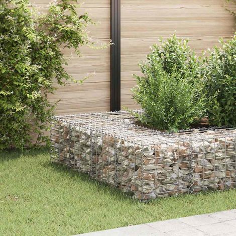 Lit surélevé cube à gabion-Jardinière en cage à pierre Fil d'acier 40x40x40 cm (1/5)