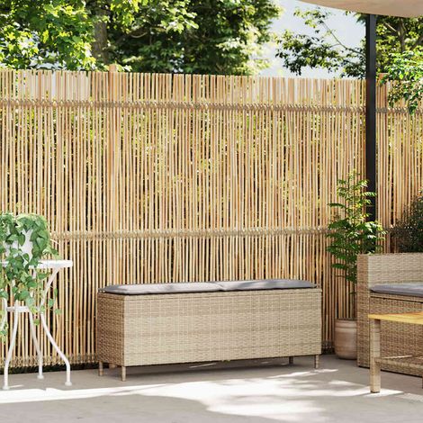 Banc de jardin,Banquette de jardin,Chaise avec coussin beige 110x30x40,5 cm résine tressée CFW10081 (1/5)