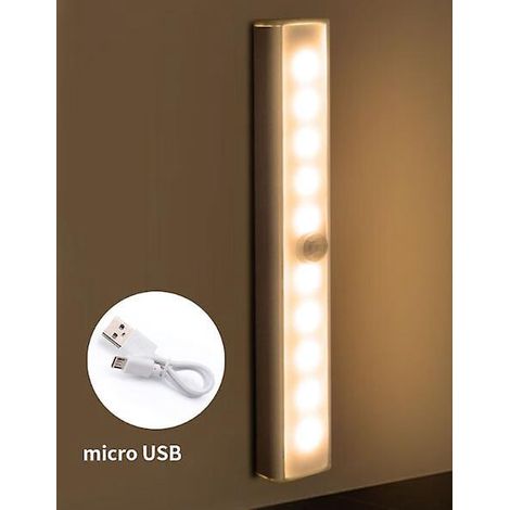 lumire De Placard,3pcs Lampe De Placard,lampes 7 Led,sans Fil, Rechargeable Par Usb, Aimant, Dtecteur De Mouvement, Baladeuse De Secours, Veilleus (1/5)