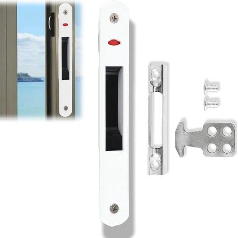 Einseitiger Verriegelungsriegel, modernes, eingelassenes Schiebetür-Fenster-Hakenschloss-Set, modernes mobiles Türschloss (1/4)