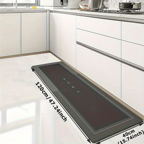 Ede Minimaliste - Gris foncé 4080cm Boue de diatomées Tapis de cuisine en terre de diatomées absorbante et dégraissante, résistant à l'usure, facile à nettoyer et antidérapant. (1/4)