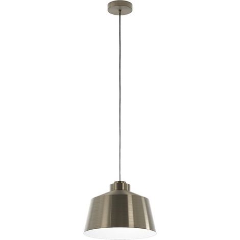 Lampada a sospensione Crema in acciaio Southery Oro spazzolato, bianco E27 1x40W H: 110 cm Ø35 cm Dimmabile (1/3)