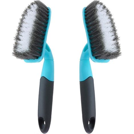Lot de 2 brosses de nettoyage à manche long, fermeté moyenne, pour salle de bain, baignoire et douche. (1/5)