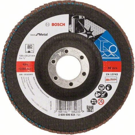 Disco lamellare Bosch 125mm X571 P 80 ideale per metallo convesso (1/2)