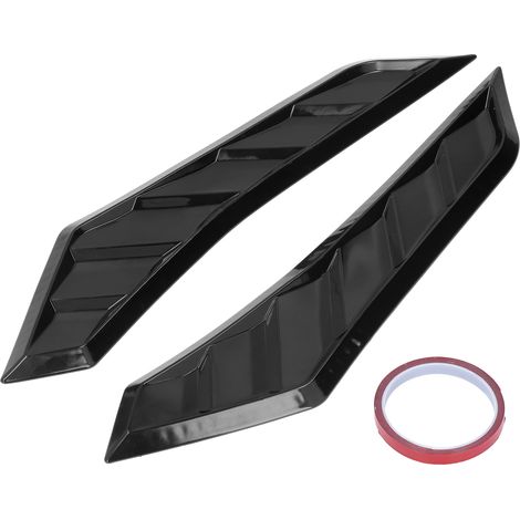 LUCKDANO 2 Stück Glänzend Schwarz Motorhaubenentlüftungen Motorhaubenabdeckung Lüftungsschlitze Universell passend für Autos mit hochbeständigem Lack Einfache Installation Kein Bohren erforderlich. (1/5)