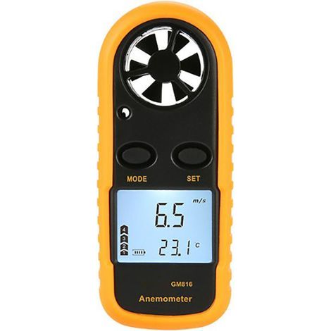 Tragbares digitales LCD-Anemometer – Misst Windgeschwindigkeiten bis zu 30 m/s – Integriertes Thermometer – Kompakt und leicht für erneuerbare Energien (1/5)