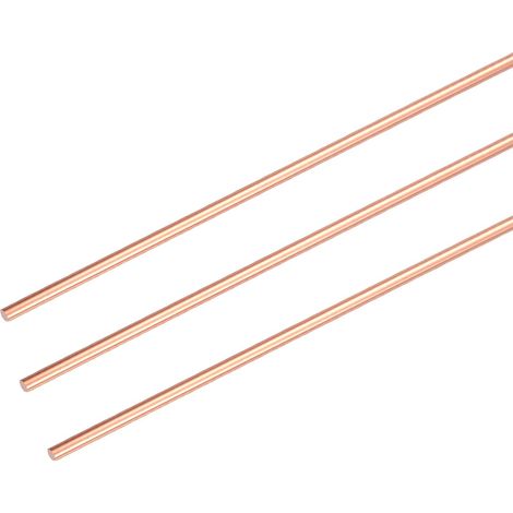 3Pcs 99,99% Cuivre naturel Barre Ronde, 0,8mm / 0,03" Dia 12,6" Longueur Cuivre Nu Barre Metal Tournage Stock Pour DIY Metal Loisirs Jardinage Industrie Decoration (1/5)