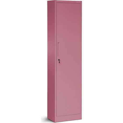 Armoire de bureau étroite ALEX, 450 x 1850 x 400 mm, Fresh Style: rose poudré (1/4)