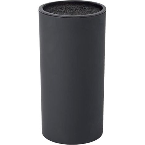 Porte-Couteaux Universel - Bloc Plastique PP Finition Soft Touch - Support Forme Cylindrique - Rangement de Cuisine Optimal - Protection Lames - Noir (1/3)