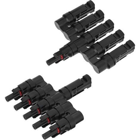 2 Pcs Solar Panel Cable Connectors, 5 to 1 Photovoltaic Cable Branch Connector Pipe Connection for Solar Energy Panel