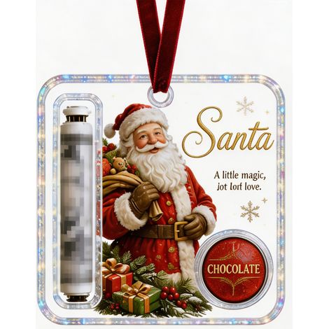 Ornement de Noël suspendu, pendentif en acrylique imprimé Père Noël, support pour billets de banque roulés, cadeau de Noël (1/5)