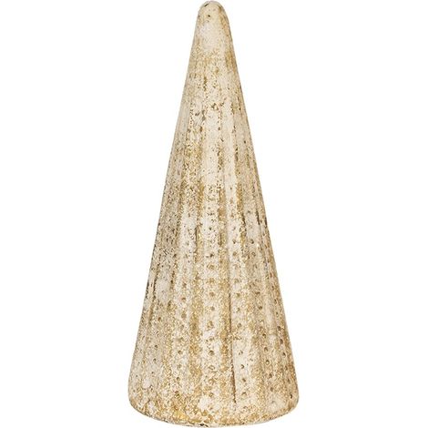 Sapin de Noël Décoratif en Verre Doré - Décoration de Noël pour la Maison - 18 x 42 cm - PANGIVO