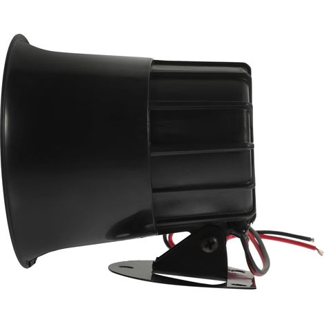 Sirène D'alarme Extérieure 15w 12v Haut-Parleur Pa Rond Plastique Noir Son D'avertissement et Étanche pour Voiture pour Situations d'urgence (1/5)
