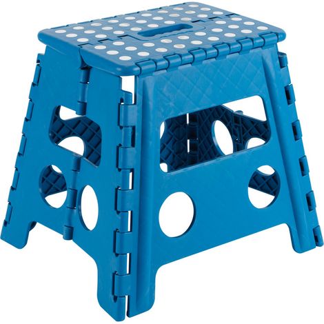 ARREGUI Tabouret pliant, Marchepied pour adultes et enfants, Escabeau pliant, Tabouret marchepied enfant, Tabouret pour la cuisine, salle de bain, camping, 32 cm hauteur Bleu TB-032-A (1/10)