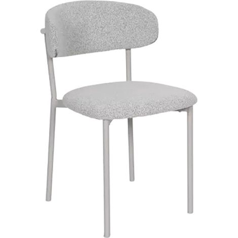 Chaise bouclette taupe structure métal beige (1/5)
