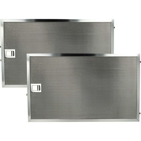 vhbw 2x Filter Metal Grease Filter compatible with Miele DA6526DEXT Extractor Fan - 43.3 x 26.4 x 0.9cm stainless steel