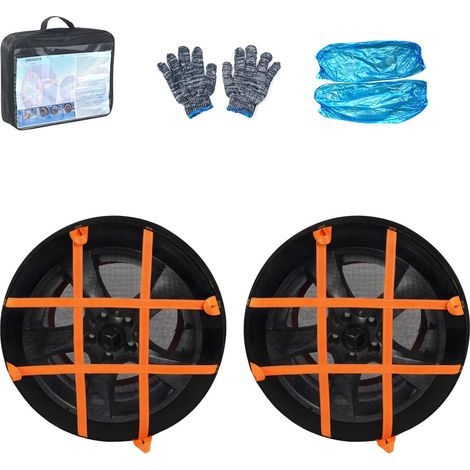 Chaussettes de traction pour pneus de neige faciles à installer - Dispositifs de traction portables pour améliorer l'adhérence hivernale - Alternative aux chaînes (1/5)
